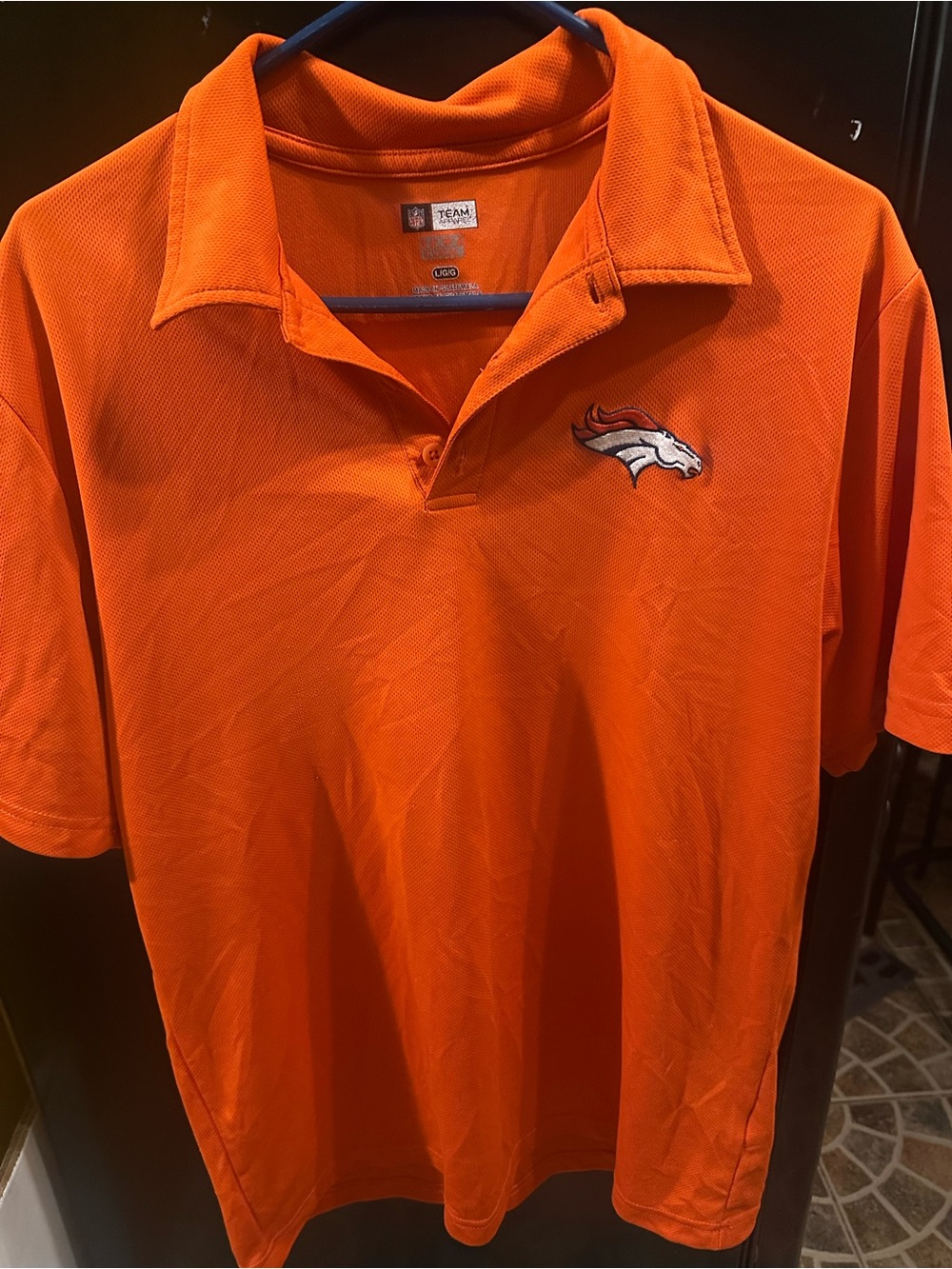 Team Apparel Orange Men’s Polo with Embroidered Bronco Logo